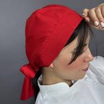 دستمال سر دخترانه قرمز - فروشگاه لباس فرم هپی شف - تولیدکننده انواع کلاه و دستمالسر