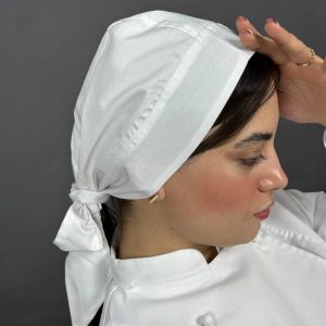 دستمال سر زنانه سفید - فروشگاه هپی شف - تولیدکننده انواع دستمالسر