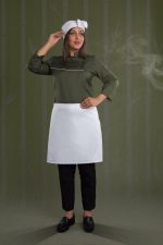 روپوش آشپزی زنانه گرین - فروشگاه لباس فرم هپی شف - تولیدکننده انواع روپوش زنانه