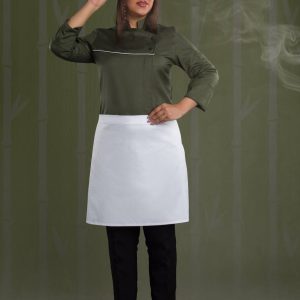 روپوش آشپزی زنانه گرین - فروشگاه لباس فرم هپی شف - تولیدکننده انواع روپوش زنانه